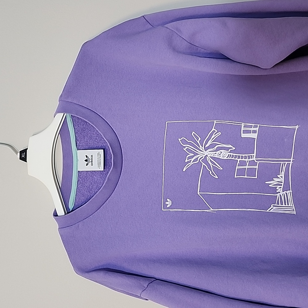 Adidas Originals Graphic Crewneck Unisex Lilac Sweatshirt L - Picture 2 of 8
